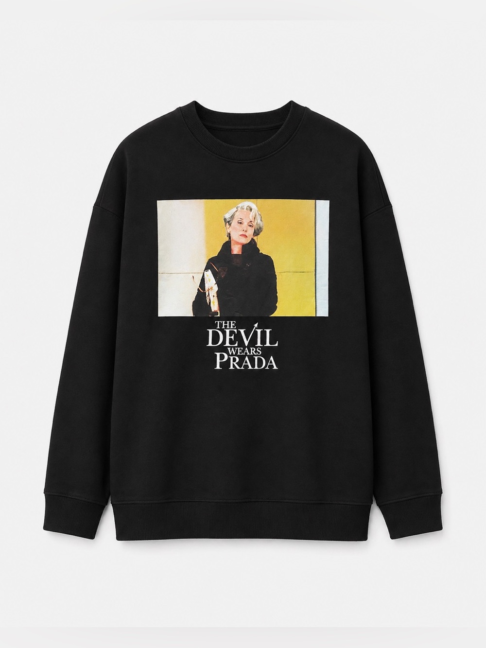 Zara The Devil Wears Prada Miranda Priestly Graphic Sweatshirt Black Size S